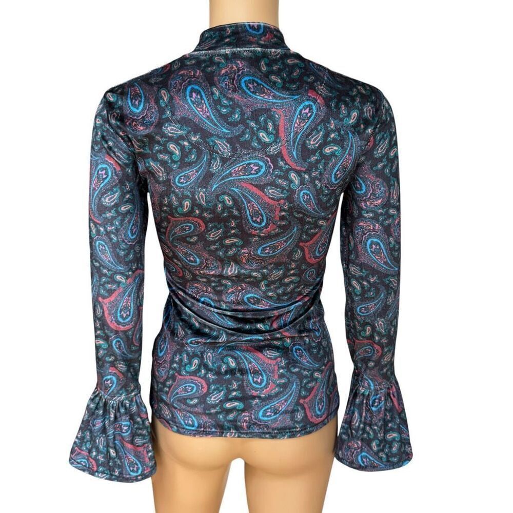 Free People L’amour Paisley Velvet Top size XS - Picture 7 of 11